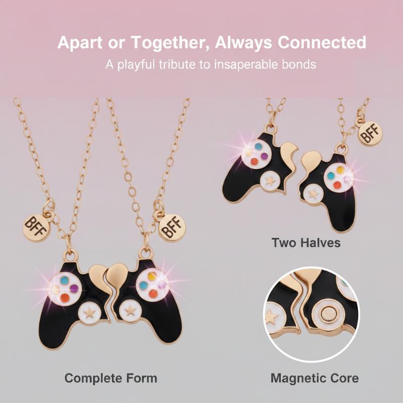 Magnetic Couple Matching Necklaces - 2 stuks magnetische gamecontroller-hangers, een liefdevolle