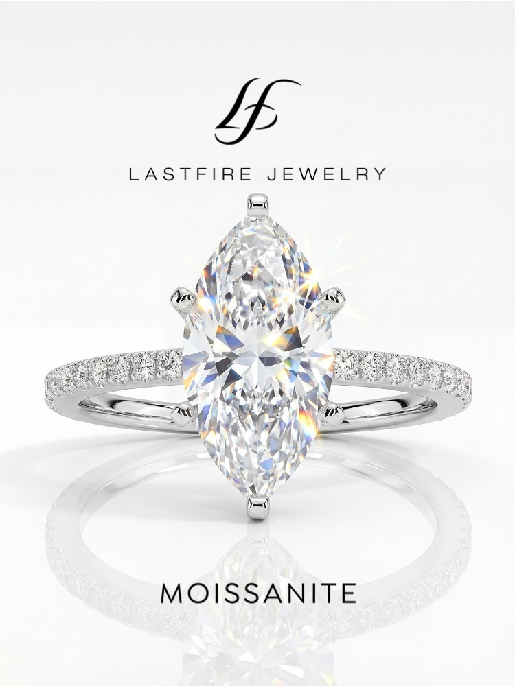 Moissanite Engagement Ring 1 Carat - Echte 2ct echte Moissanite diamanten marquise