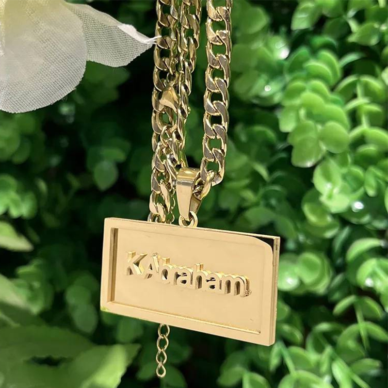 Custom Name Necklace Stainless Steel - Aangepaste Naam Hiphop Ketting Voor Mannen