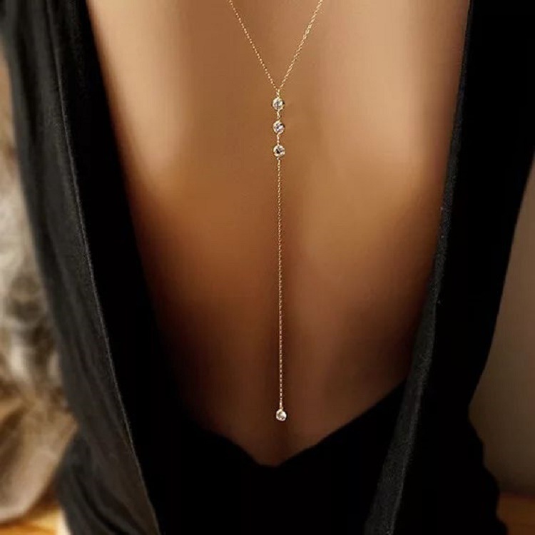 Body Jewelry - Nieuwe Strass Sexy vrouwen Terug Ketting