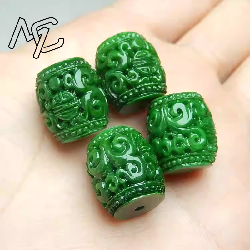 Bracelets - 5pc Natuurlijke Groene Jade Carving Kralen