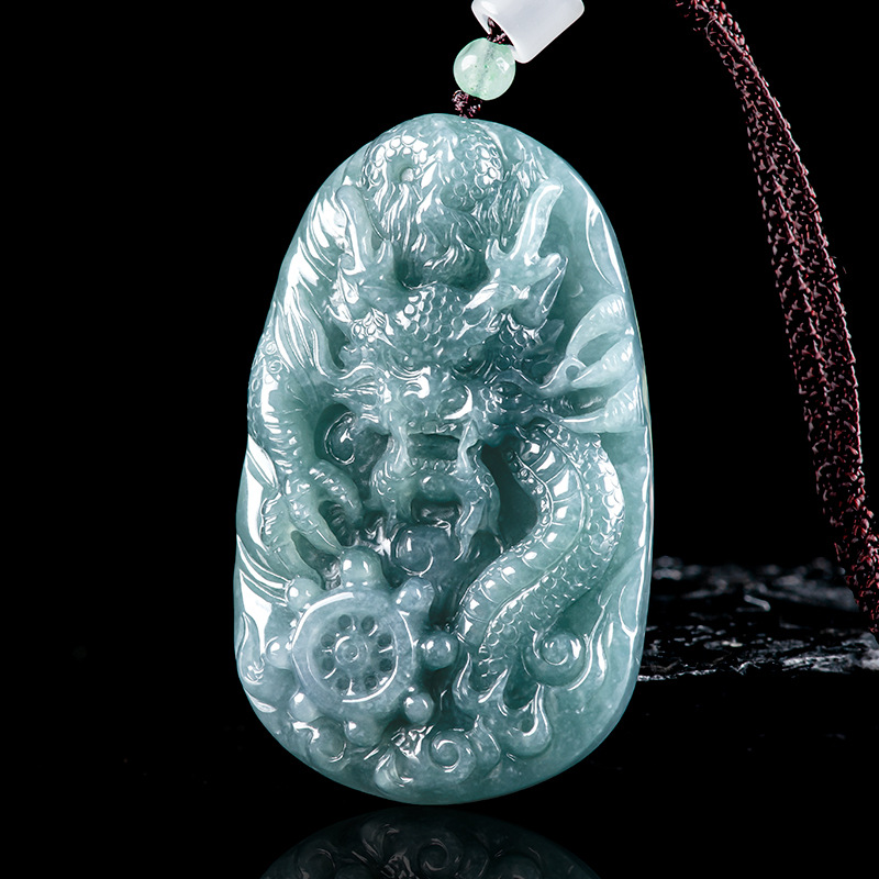 Necklaces - Birmese Jadeiet Drakenhanger Ketting Birmese Jade
