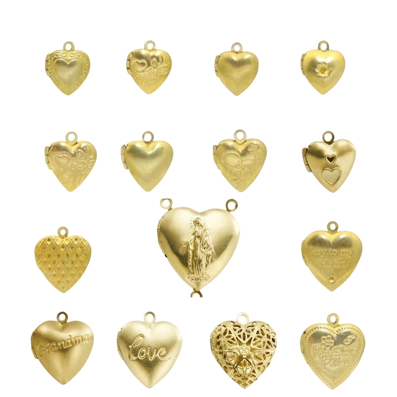 Heart Locket Necklace Photo - BoYuTe (50 stuks/partij) Metaal Messing Hartvormige