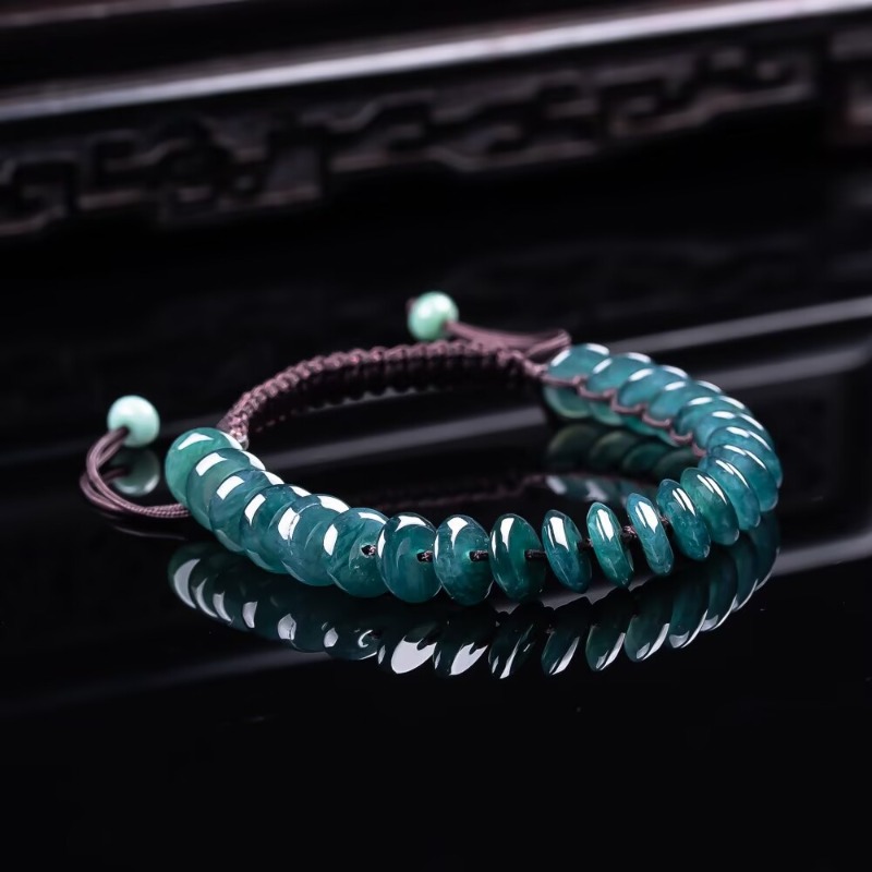 Bracelets - Natuurlijke Echte Smaragd Blauw Water Abacus