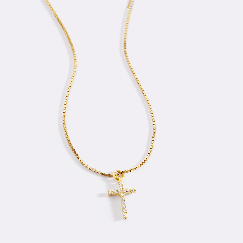 Cross Pendant Necklace Gold - Diamanten kruisketting, op maat gemaakt, 18K