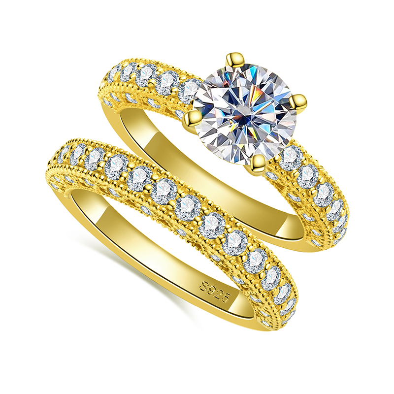Moissanite Engagement Ring 1 Carat - Ringset voor dames 925 sterling zilver