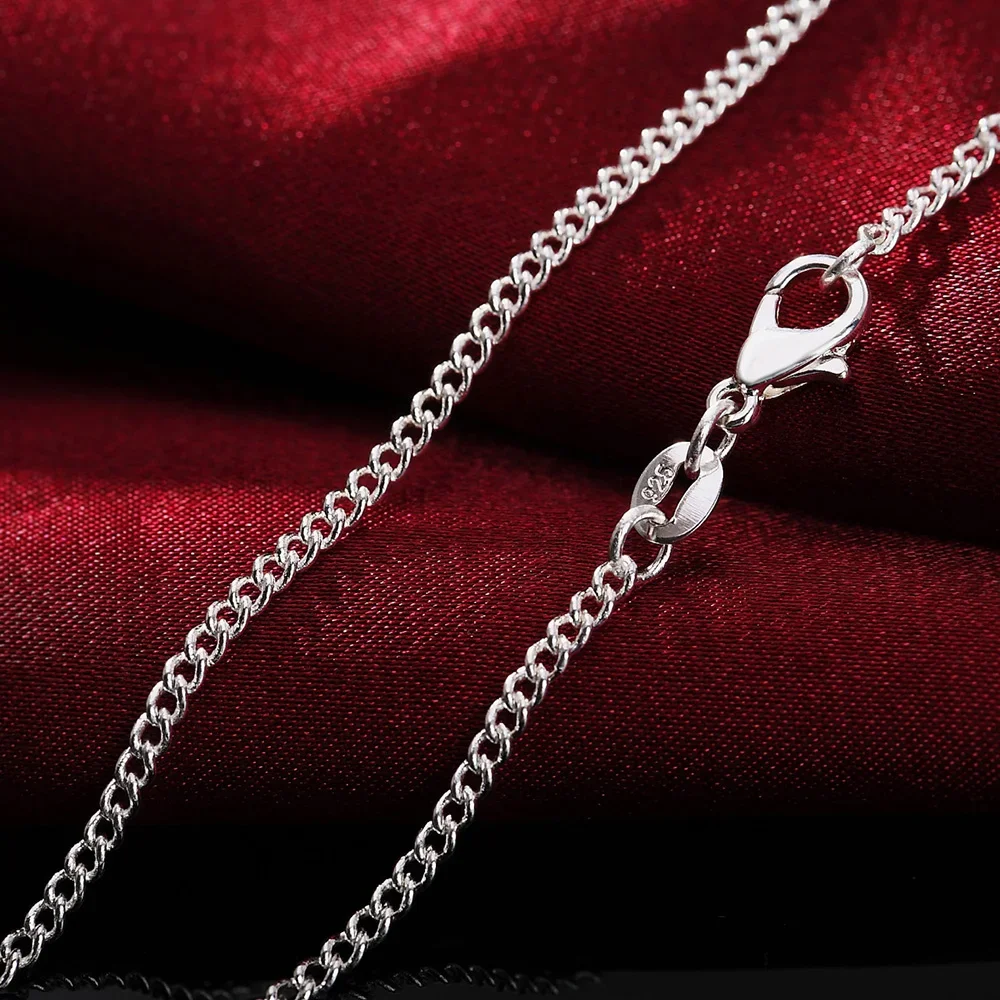 925 Sterling Silver Chain Necklace Men - 40-75Cm 925 Sterling Zilver Klassieke 2Mm