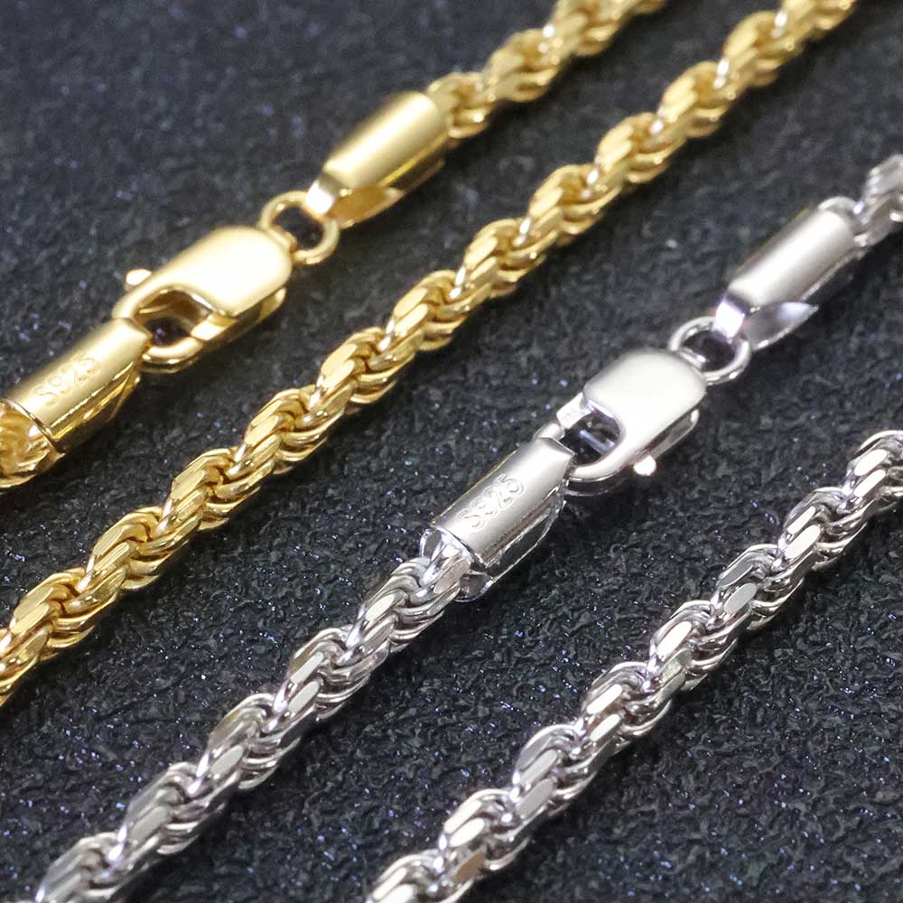 925 Sterling Silver Chain Necklace Men - ESKEEM 3 MM/5mm Mannen Vrouwen PVD