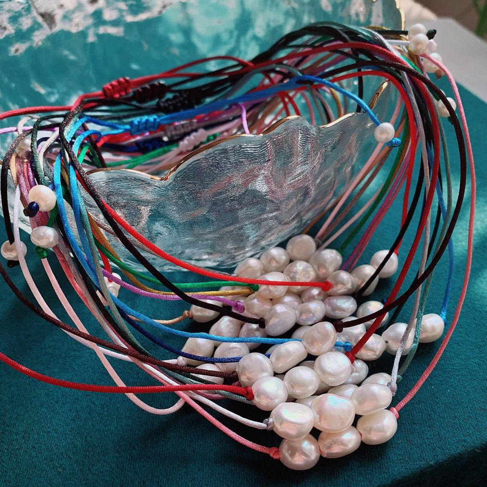 Pearl Choker Necklace Vintage - 9-10 mm barokke parel charme ketting