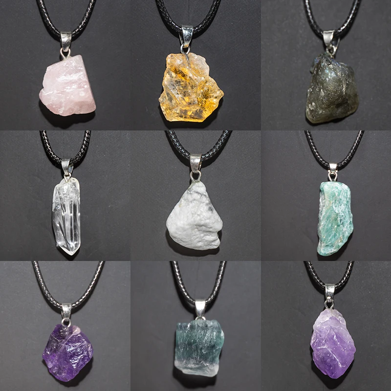 Crystal Pendant Necklace Natural Stone - Natuurlijke Amethisten Bloem Ketting Reiki Healing