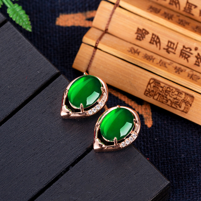 Earrings - Natuurlijke Jade Bloem Oorbellen Steen Oor