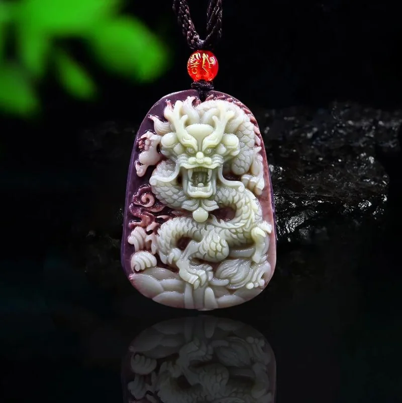 Necklaces - Paars Gewaad Jade Draak Hanger Ketting
