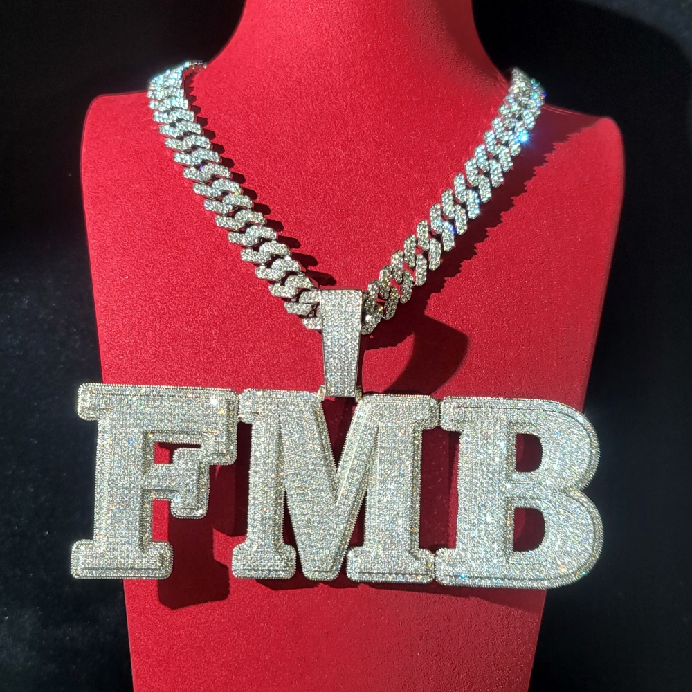 Cuban Link Chain 12Mm - Op maat gemaakte pave kubieke zirkonia