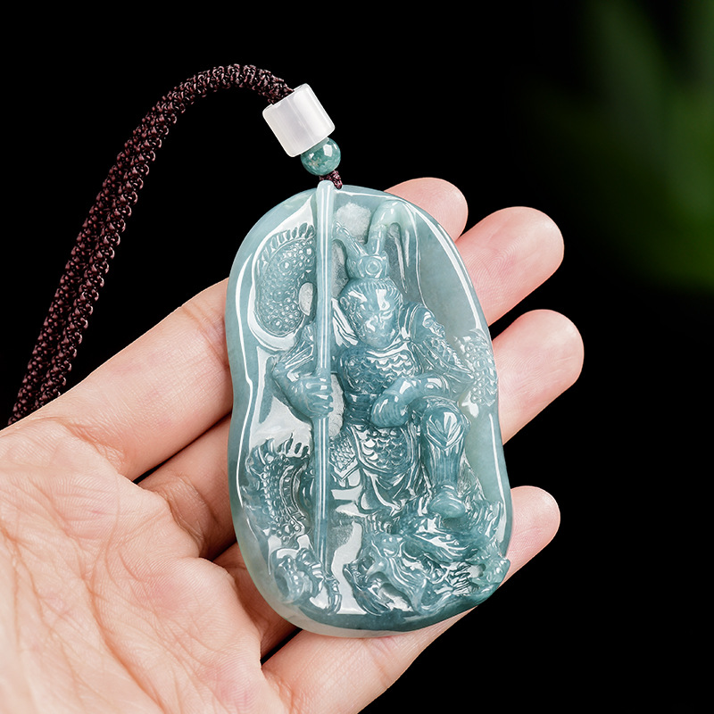 Necklaces - Birmese Jadeïet Monkey King hanger ketting