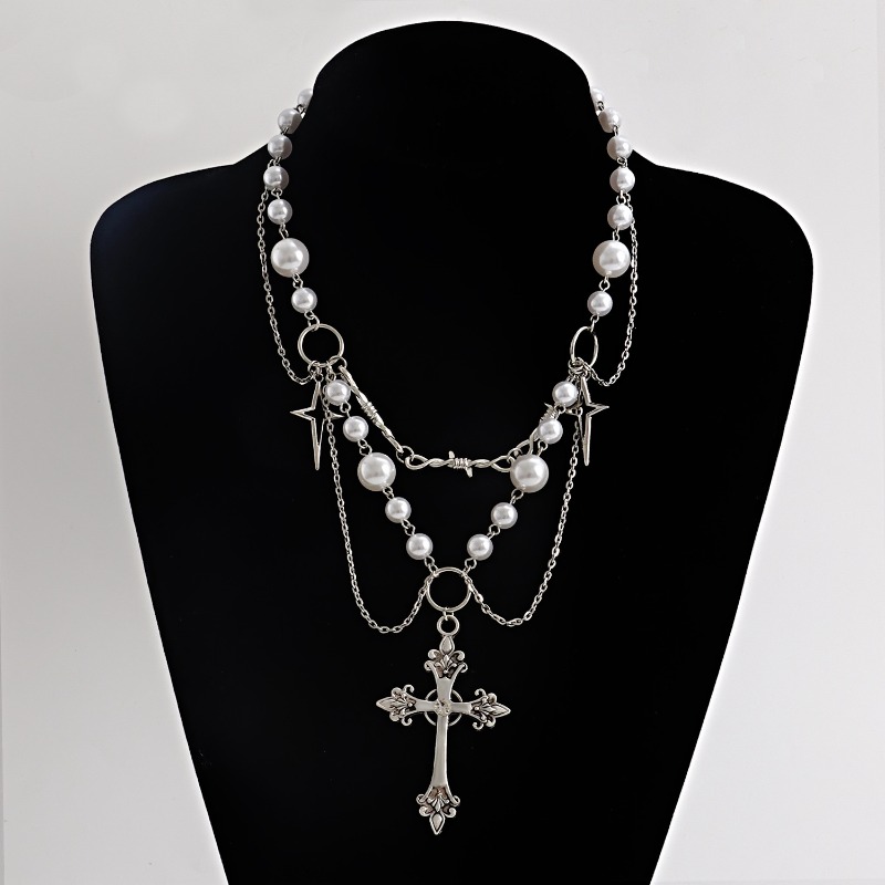 Punk kruisen hanger ketting go - Pearl Choker Necklace Vintage recensie en prijs
