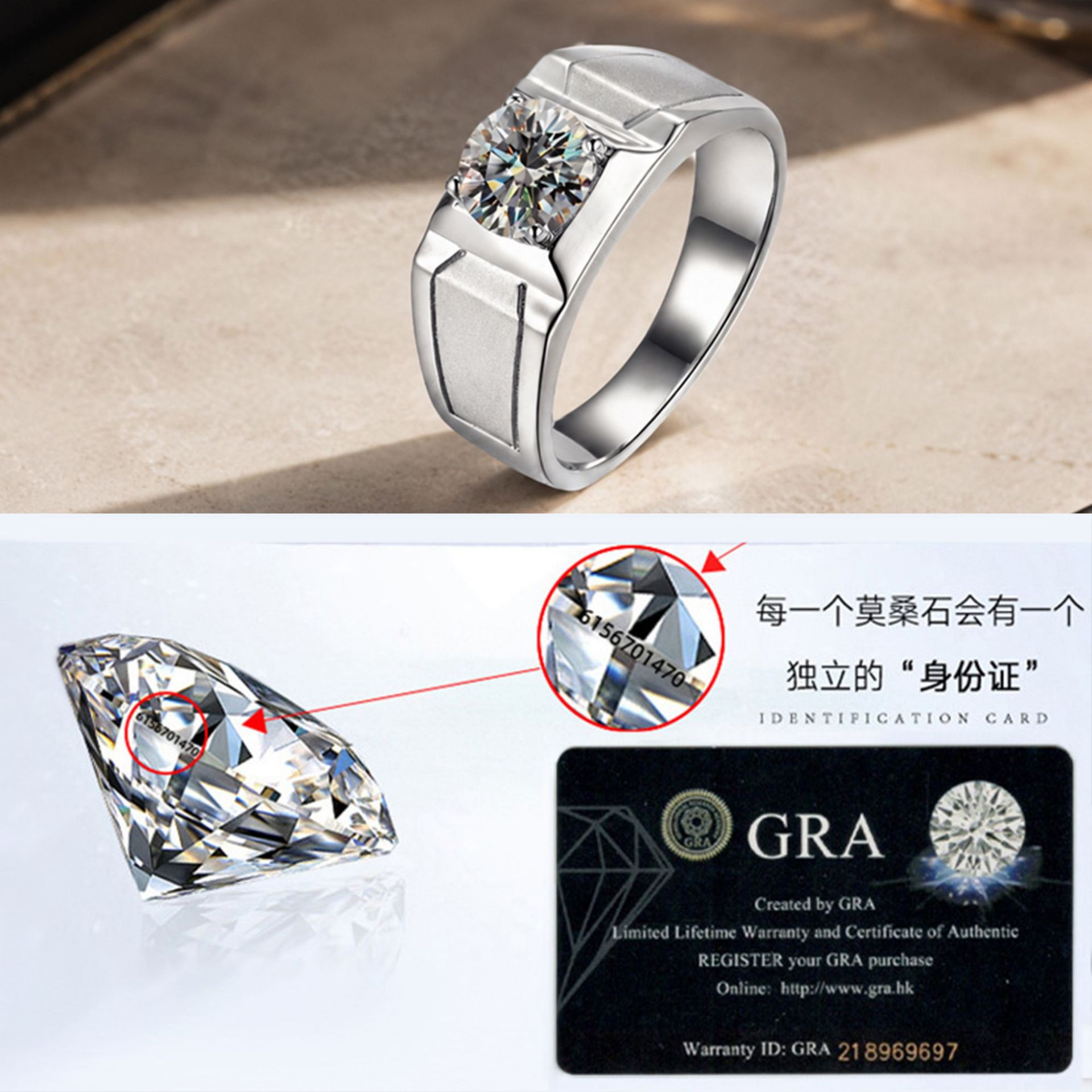 Populaire zilveren ring van 92 - Moissanite Engagement Ring 1 Carat recensie en prijs