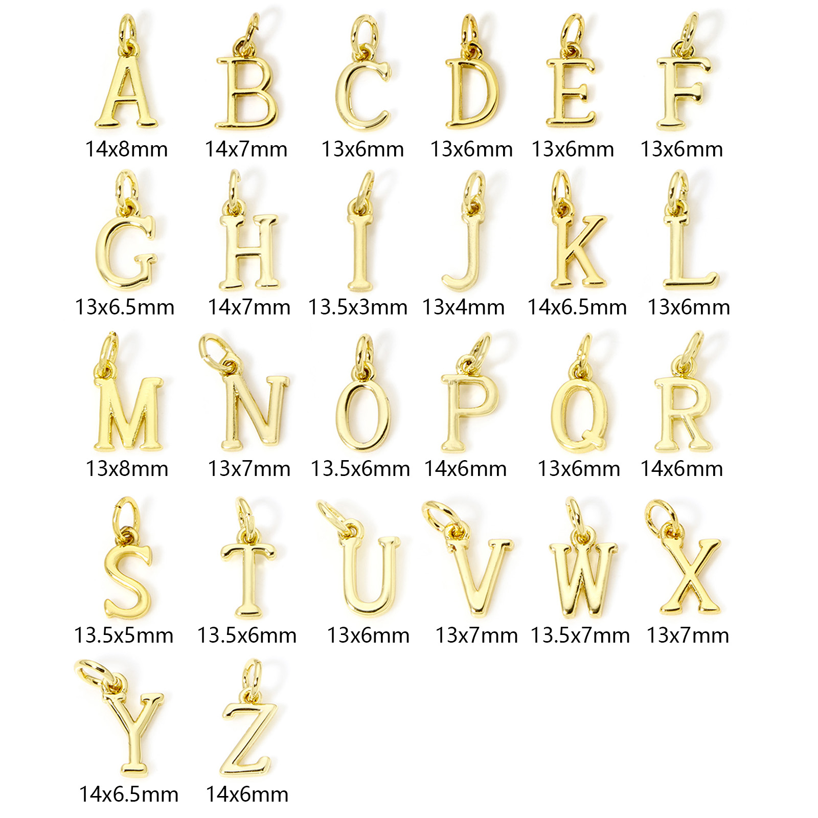 5 Stuk Messing Charms 18K Verg - Initial Letter Necklace 18K Gold recensie en prijs