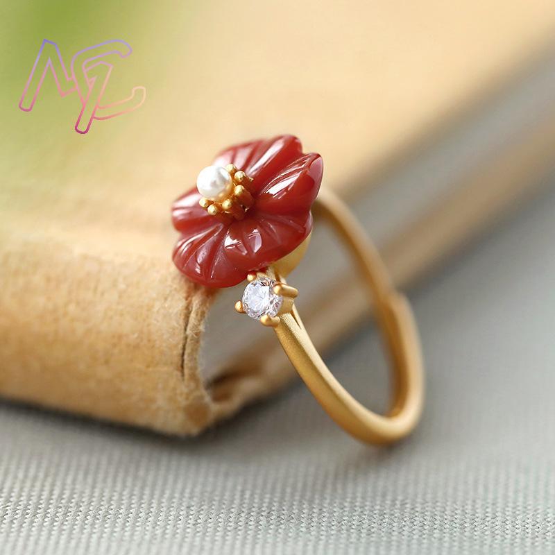 Rode Natuurlijke Jade Bloem Ri - Rings recensie en prijs