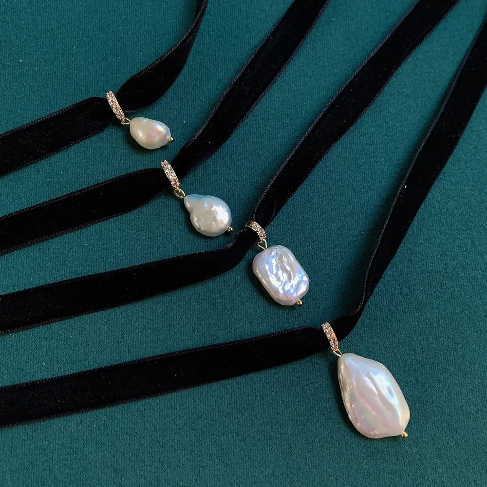 Zwart fluwelen lint choker onr - Pearl Choker Necklace Vintage recensie en prijs