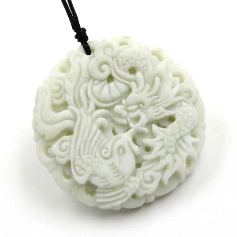 Natuurlijke witte jade Draak P - Necklaces recensie en prijs
