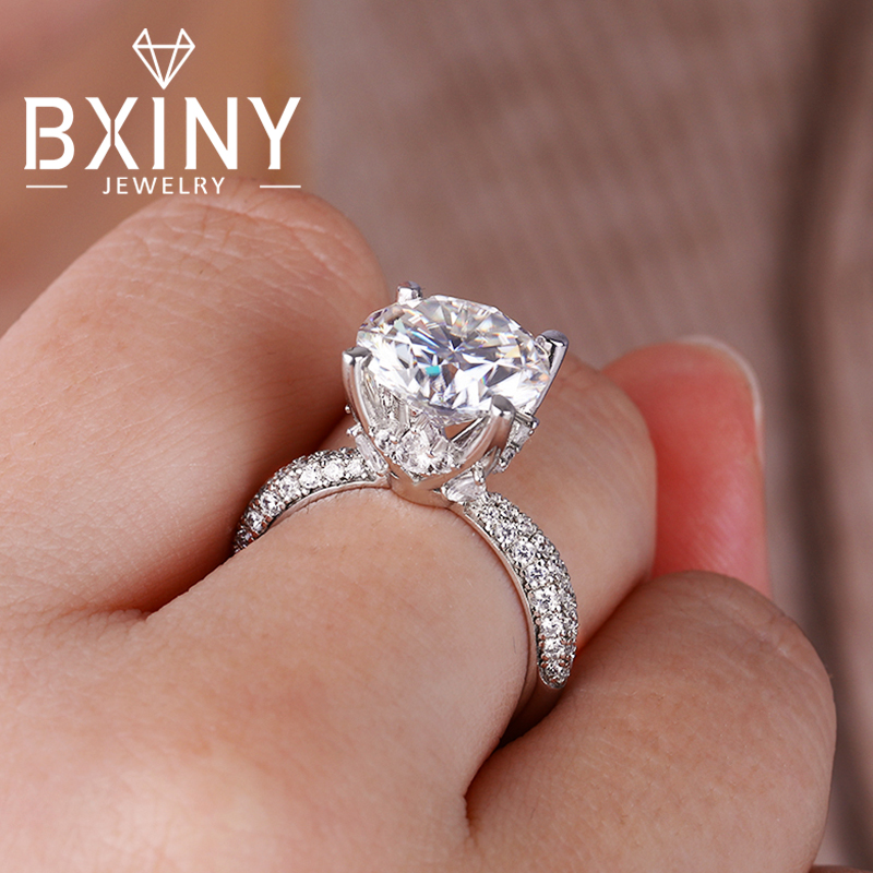 BXINY D Kleur 5CT Moissanite R - Moissanite Engagement Ring 1 Carat recensie en prijs
