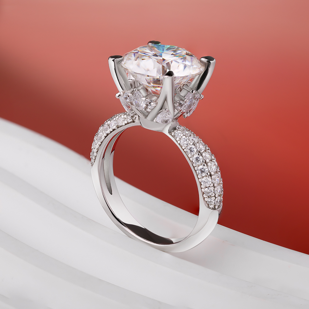 BXINY D Kleur 5CT Moissanite R - Moissanite Engagement Ring 1 Carat recensie en prijs