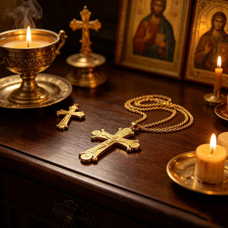 Premium Orthodox Kruisbeeld Ke - Cross Pendant Necklace Gold recensie en prijs