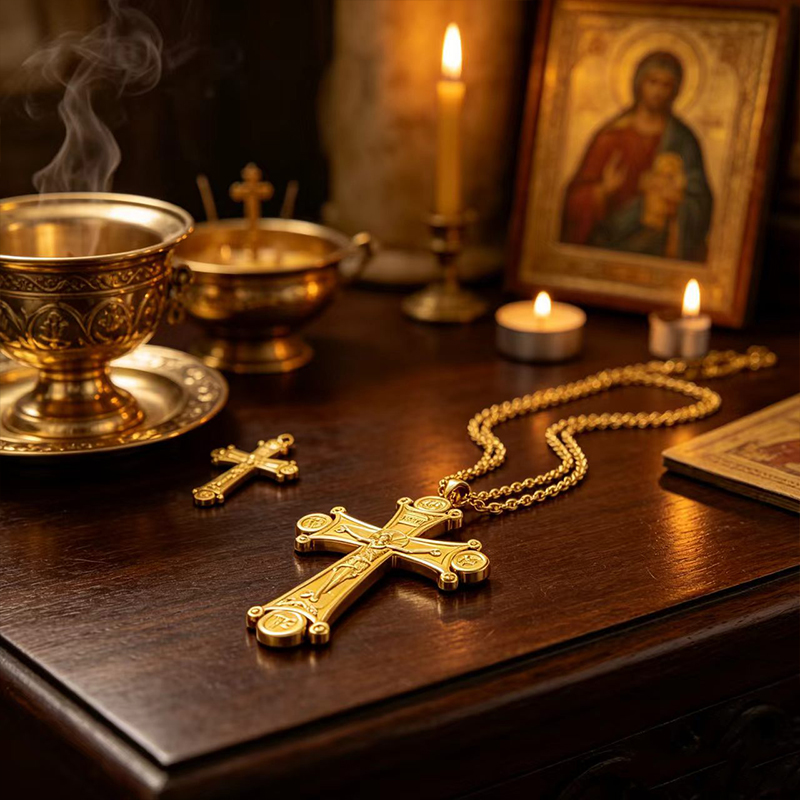 Premium Orthodox Kruisbeeld Ke - Cross Pendant Necklace Gold recensie en prijs
