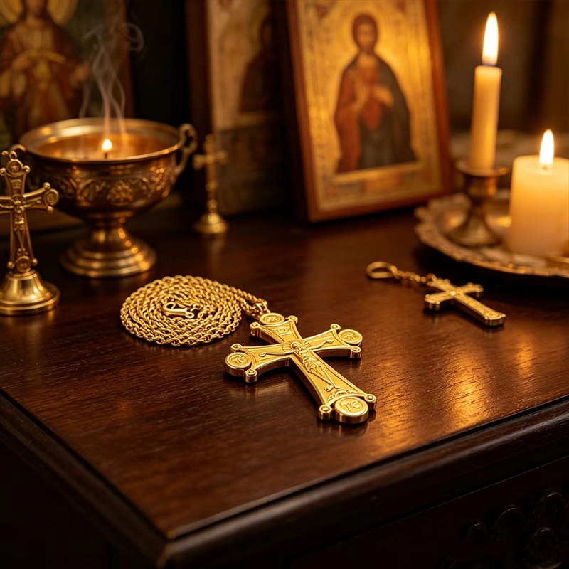 Premium Orthodox Kruisbeeld Ke - Cross Pendant Necklace Gold recensie en prijs