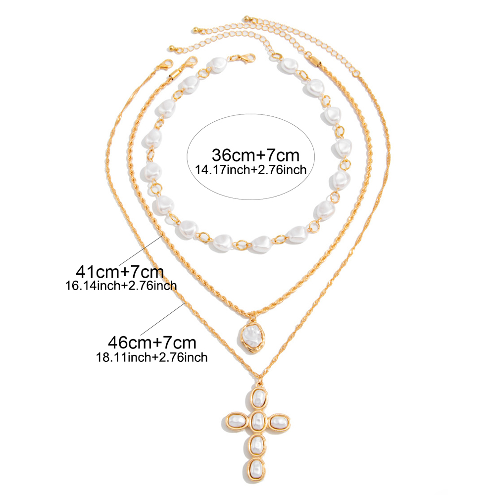 3-laags gouden faux barok pare - Pearl Choker Necklace Vintage recensie en prijs
