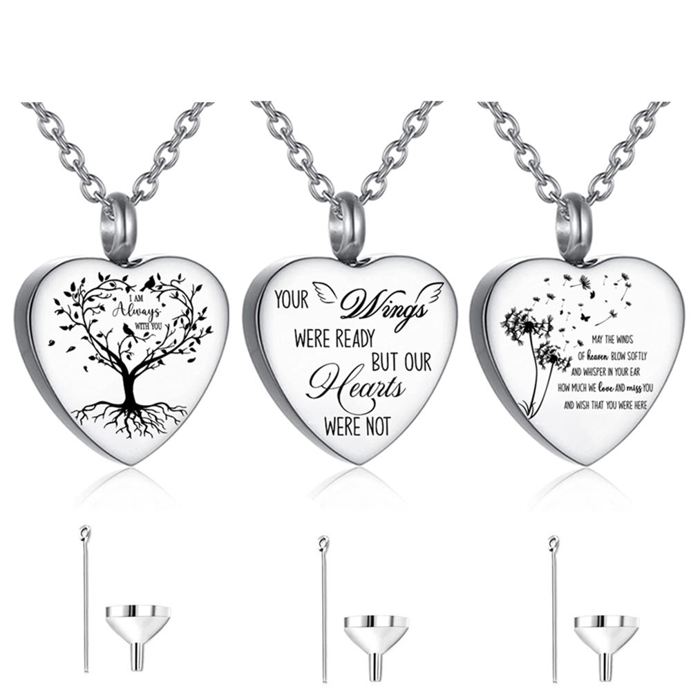 3-stijlen roestvrijstalen urnk - Heart Locket Necklace Photo recensie en prijs