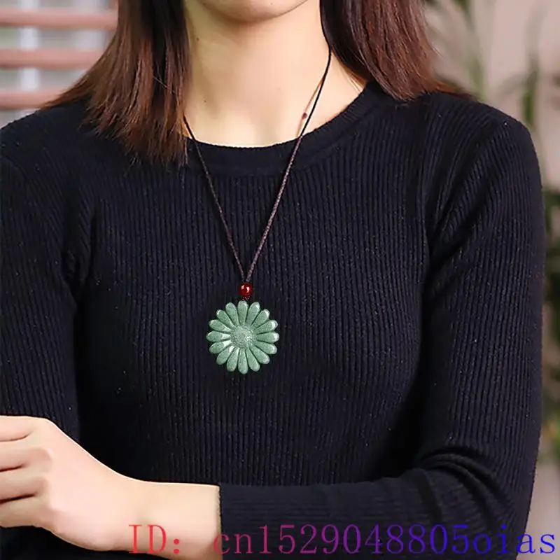 Groene Jadeite Zonnebloem Hang - Necklaces recensie en prijs