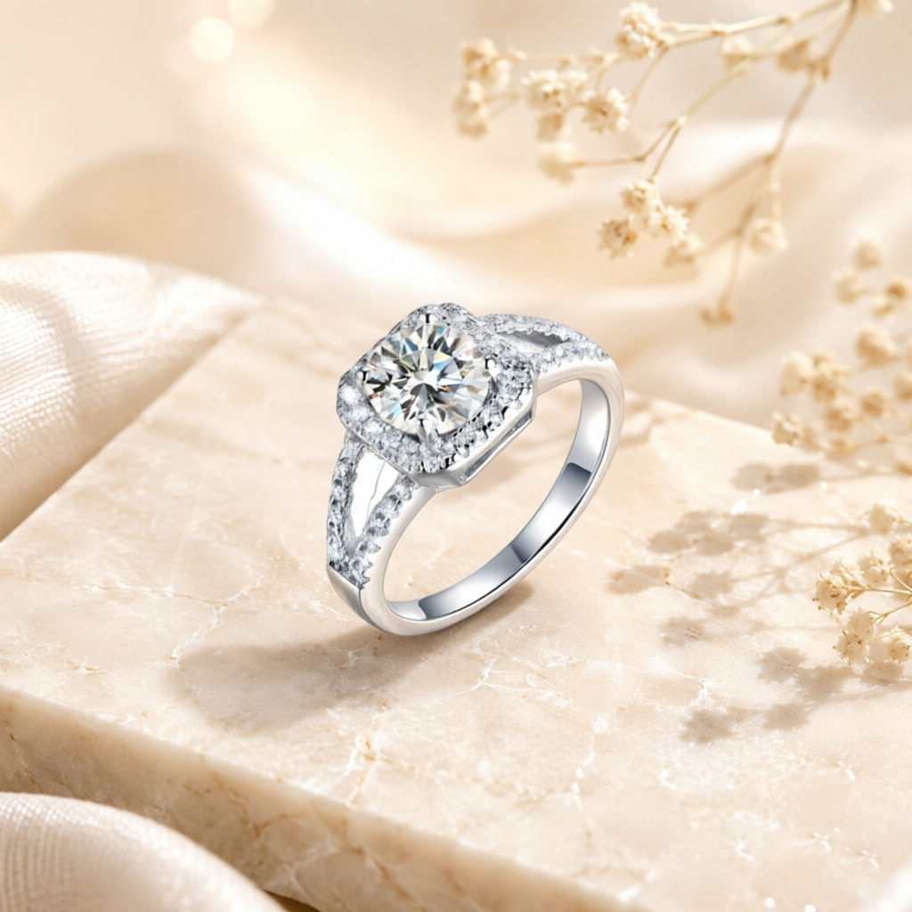 Populaire, 100% S925 zilveren  - Moissanite Engagement Ring 1 Carat recensie en prijs