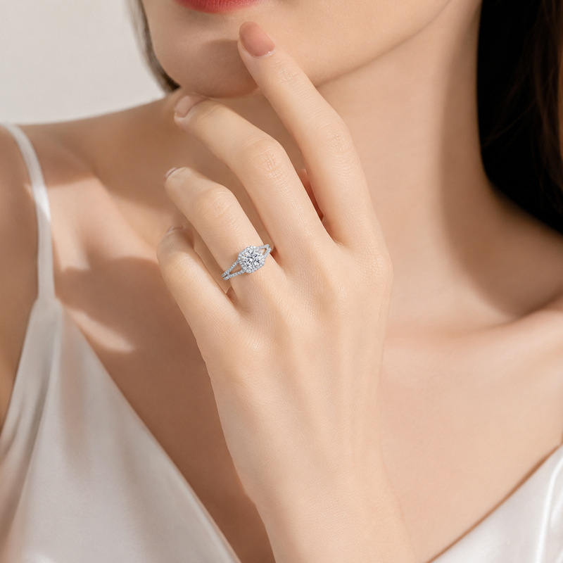 Populaire, 100% S925 zilveren  - Moissanite Engagement Ring 1 Carat recensie en prijs
