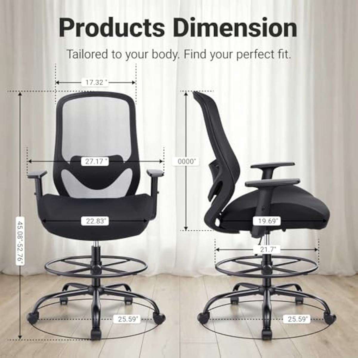 Ergonomische hoge tekenstoel m - Rings recensie en prijs
