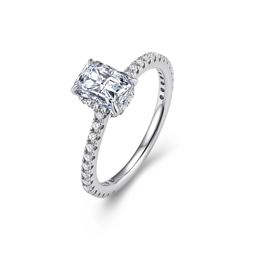 S925 Sterling Zilver Simpele V - Moissanite Engagement Ring 1 Carat recensie en prijs