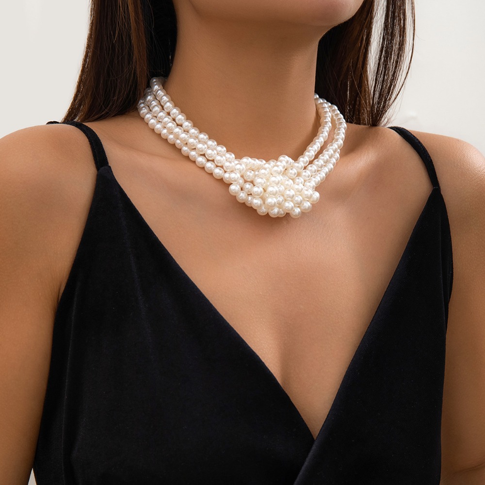 Mode Retro Zwart Wit Stiksel K - Pearl Choker Necklace Vintage recensie en prijs