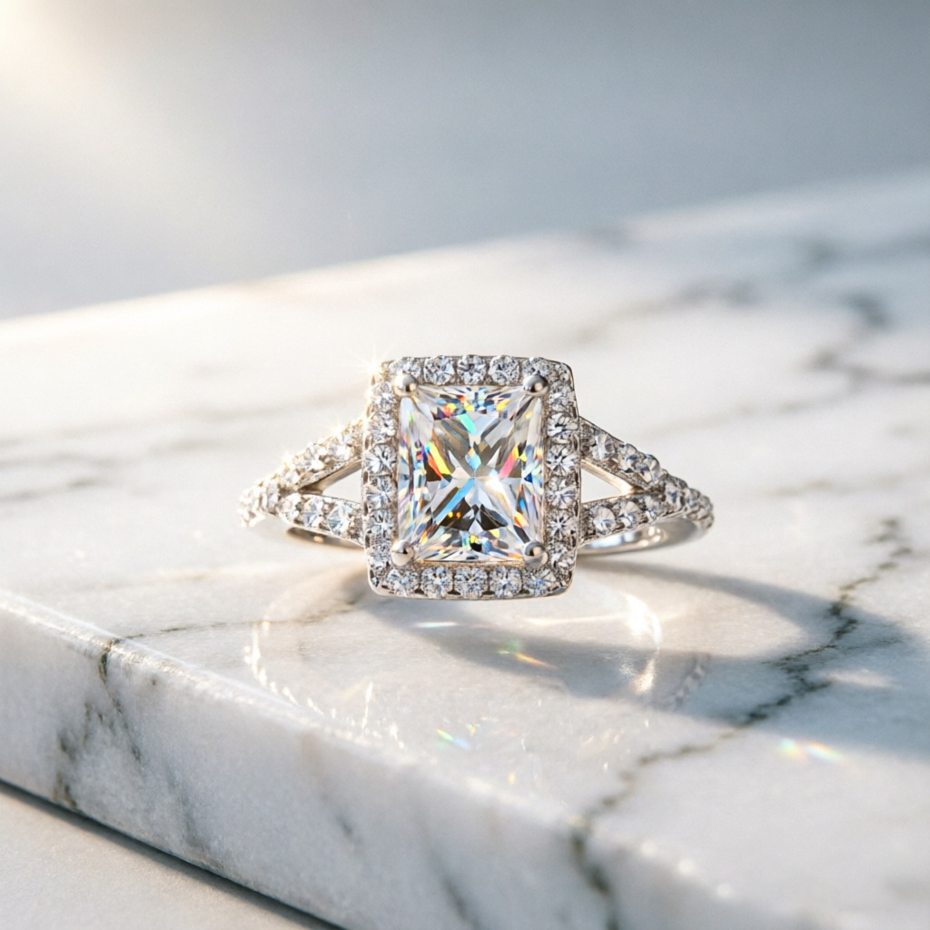 Populaire, modieuze ring van 1 - Moissanite Engagement Ring 1 Carat recensie en prijs