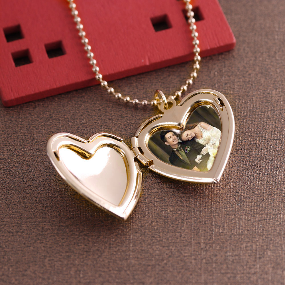 Hooh 1Pc Hartvormige Vriend Fo - Heart Locket Necklace Photo recensie en prijs