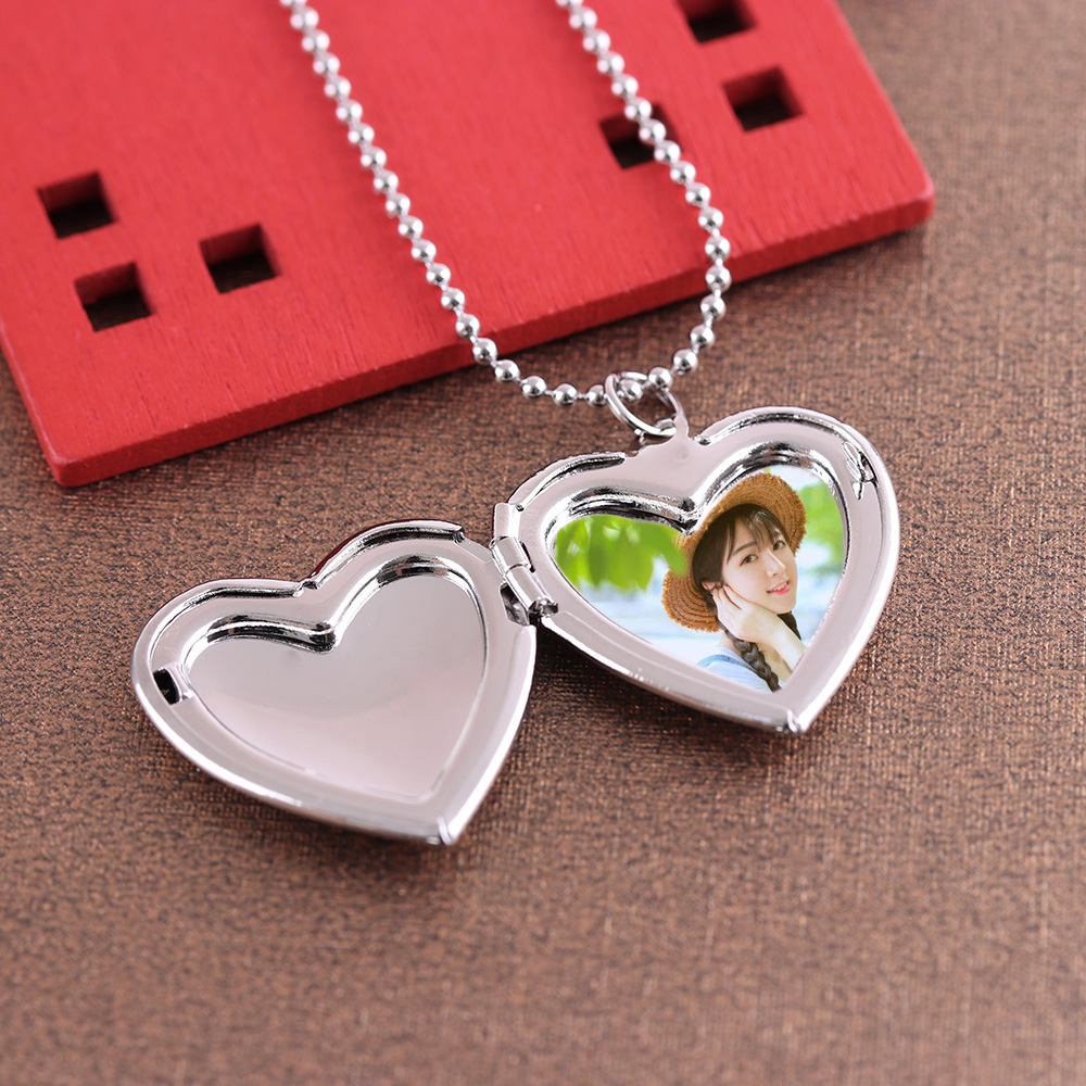 Hooh 1Pc Hartvormige Vriend Fo - Heart Locket Necklace Photo recensie en prijs