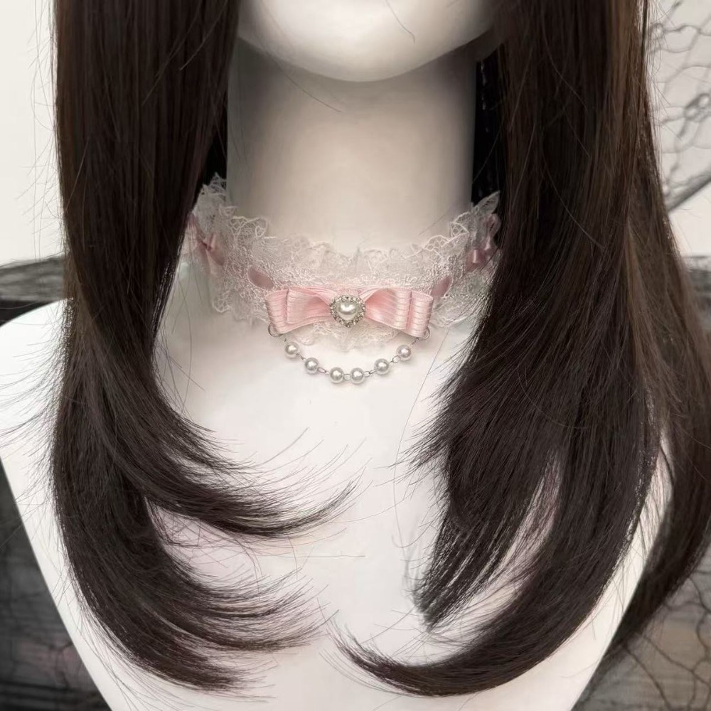 Kanten strik ruche mode choker - Pearl Choker Necklace Vintage recensie en prijs