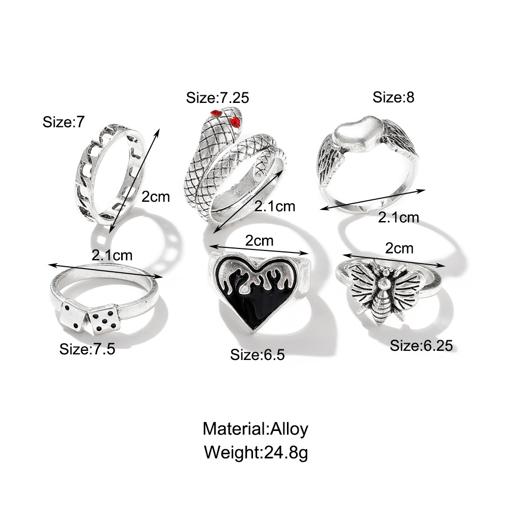 6 stuks vintage punk slang kno - Vintage Punk Knuckle Rings Set recensie en prijs
