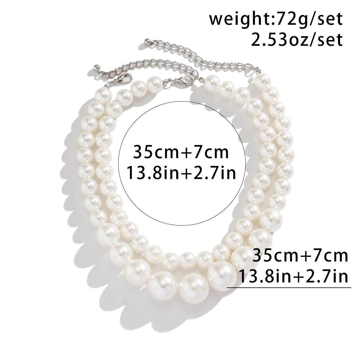 2 stks/set Overdreven Grote Im - Pearl Choker Necklace Vintage recensie en prijs