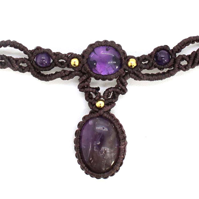 Kristal Gevlochten Macrame Ste - Crystal Pendant Necklace Natural Stone recensie en prijs