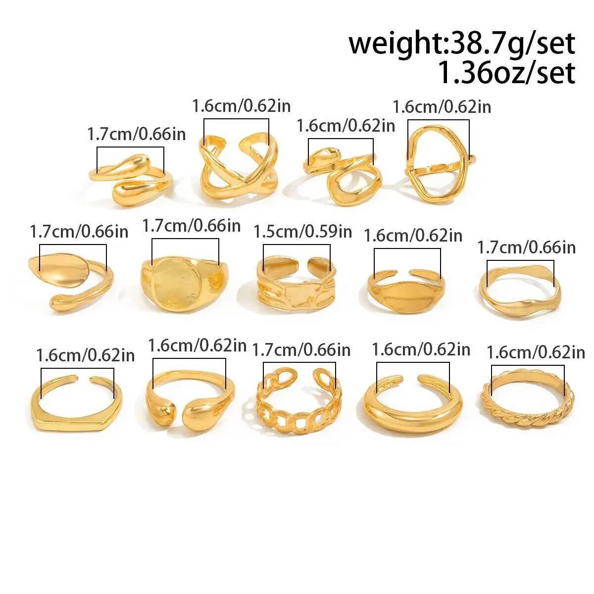 IngeSight.Z 14 stks/set Hip Ho - Vintage Punk Knuckle Rings Set recensie en prijs