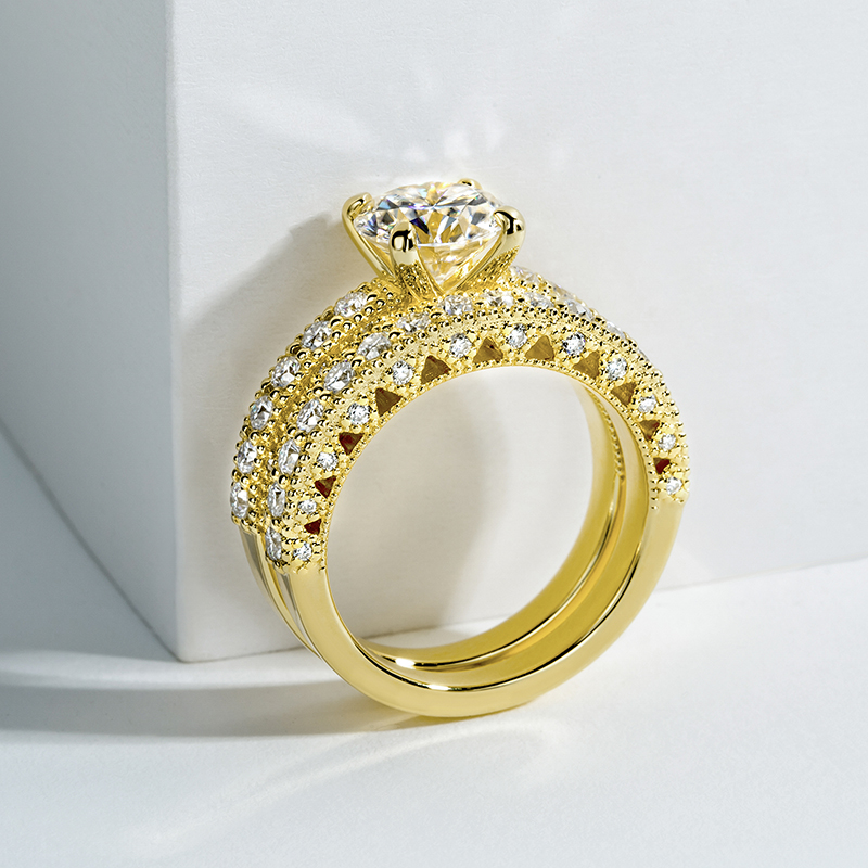 Ringset voor dames 925 sterlin - Moissanite Engagement Ring 1 Carat recensie en prijs