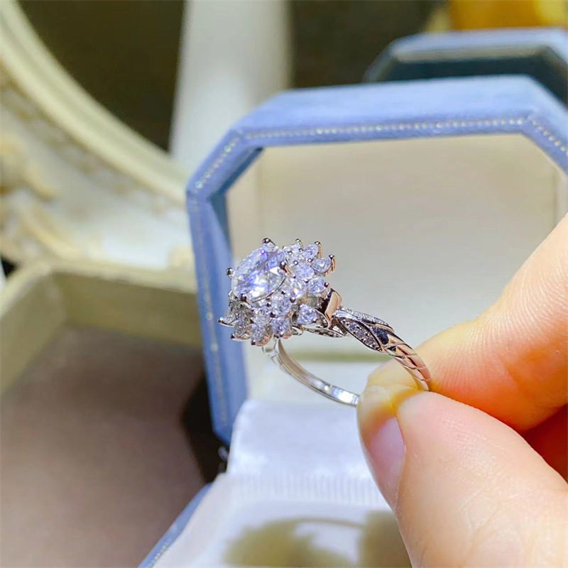 Luxe witgouden massief platina - Moissanite Engagement Ring 1 Carat recensie en prijs