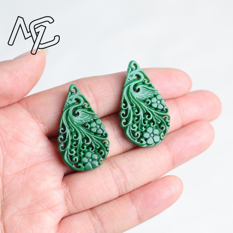 2pc Natuurlijke Jade Droge Cya - Earrings recensie en prijs