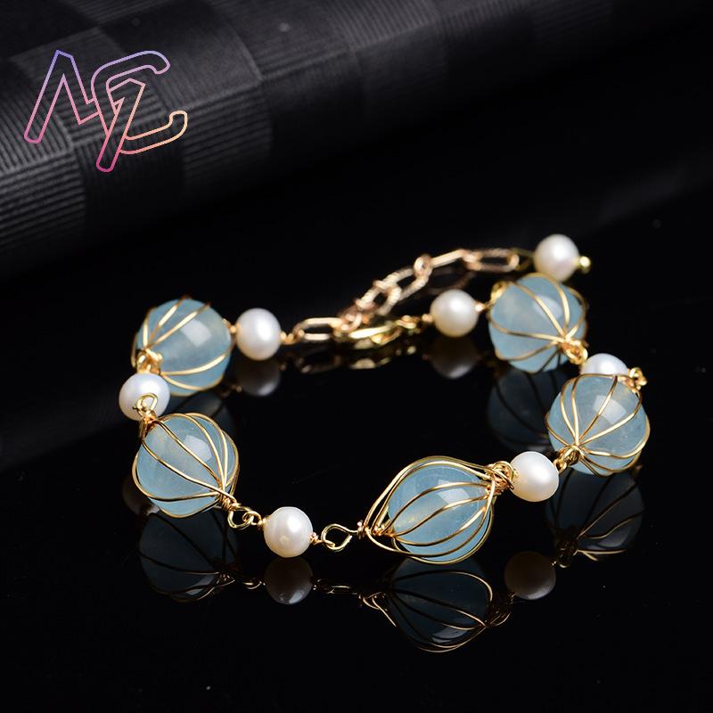 Blauwe natuurlijke jade kraal  - Earrings recensie en prijs