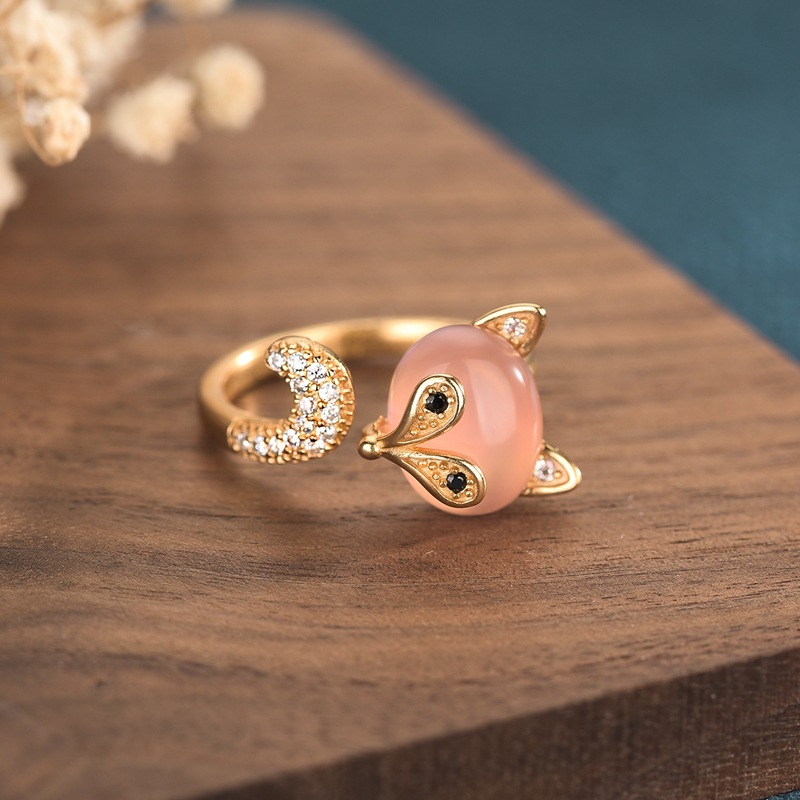 Roze Natuurlijke Jade Vos Ring - Rings recensie en prijs